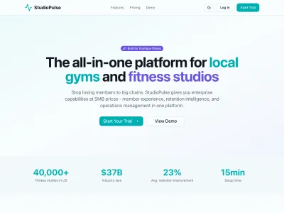 StudioPulse local gym and fitness studio management system